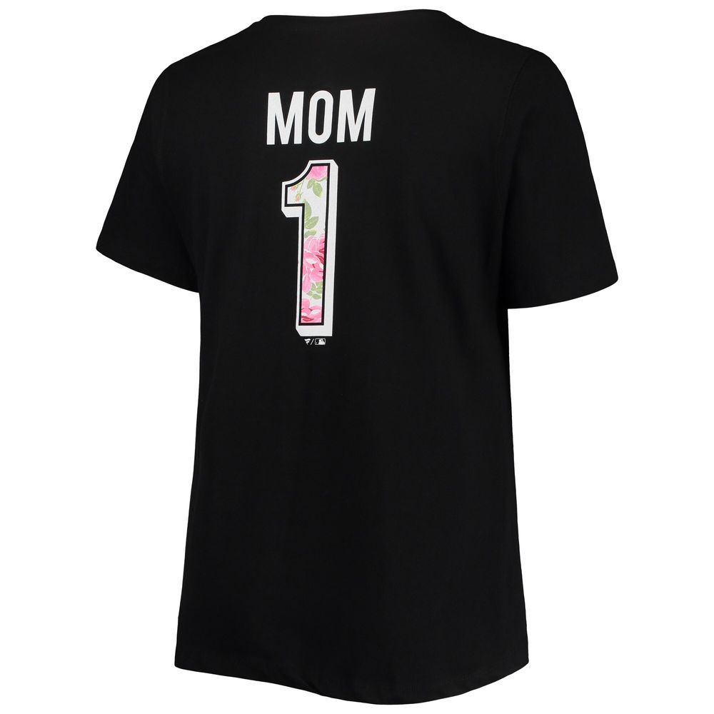 Women's Black Chicago White Sox Plus #1 Mom 2-Hit V-Neck T-Shirt