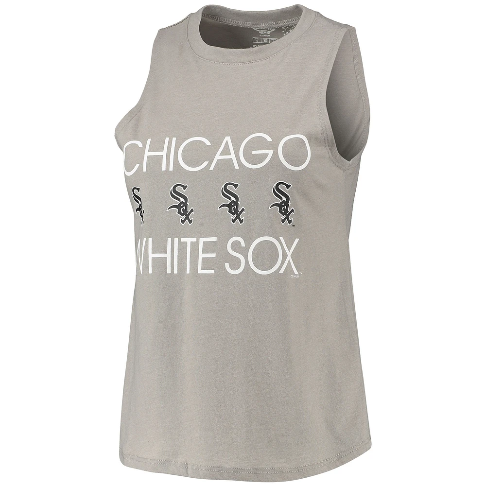 Concepts Sport Noir/Gris Chicago White Sox Meter Muscle Débardeur et pantalon Ensemble de nuit