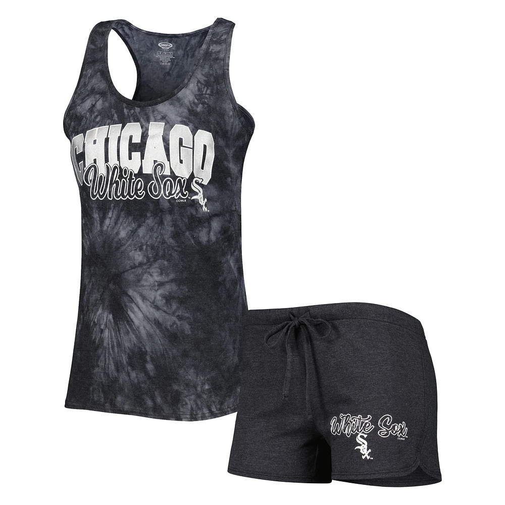 Women's Concepts Sport Charcoal Chicago White Sox Billboard Racerback Tank & Shorts Sleep Set