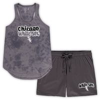 Women's Concepts Sport Charcoal Chicago White Sox Plus Cloud Tank Top & Shorts Sleep Set