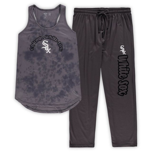 Ensemble de nuit Concepts Sport Charcoal Chicago White Sox pour femmes, débardeur et pantalon en jersey grande taille