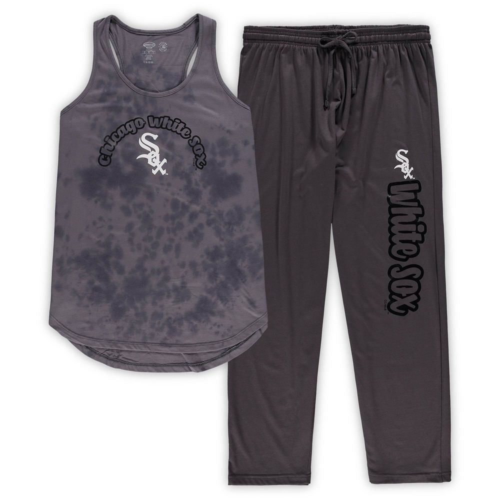 Women's Concepts Sport Charcoal Chicago White Sox Plus Jersey Tank Top & Pants Sleep Set