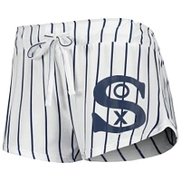 Women's Concepts Sport White Chicago Sox Reel Pinstripe Tank Top & Shorts Sleep Set