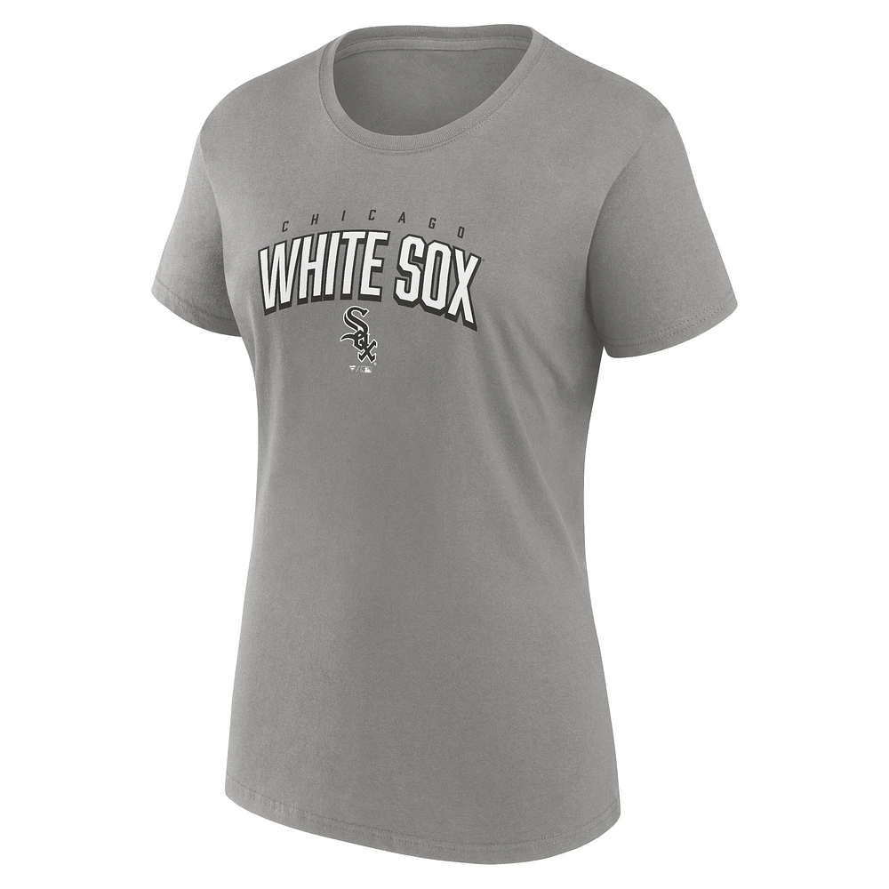 Ensemble combiné de t-shirts fan des White Sox Chicago Fanatics pour femmes, noir/gris