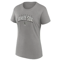 Ensemble combiné de t-shirts fan des White Sox Chicago Fanatics pour femmes, noir/gris