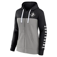 Women's Fanatics Black/Gray Chicago White Sox Take The Field Colorblocked Hoodie Full-Zip Jacket