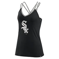 Women's Fanatics Black Chicago White Sox Barrel It Up Cross Back V-Neck Tank Top