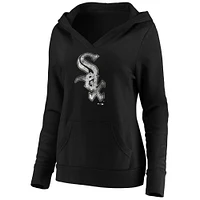 Women's Fanatics Black Chicago White Sox Core Team Crossover V-Neck Pullover Hoodie