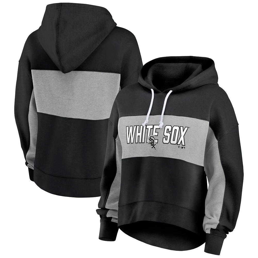 Women's Fanatics Black Chicago White Sox Filled Stat Sheet Pullover Hoodie