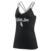 Women's Fanatics Black Chicago White Sox Go For It Strappy V-Neck Tank Top