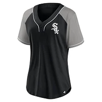 Women's Fanatics Black Chicago White Sox Ultimate Style Raglan V-Neck T-Shirt