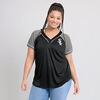 Women's Fanatics Black Chicago White Sox Ultimate Style Raglan V-Neck T-Shirt