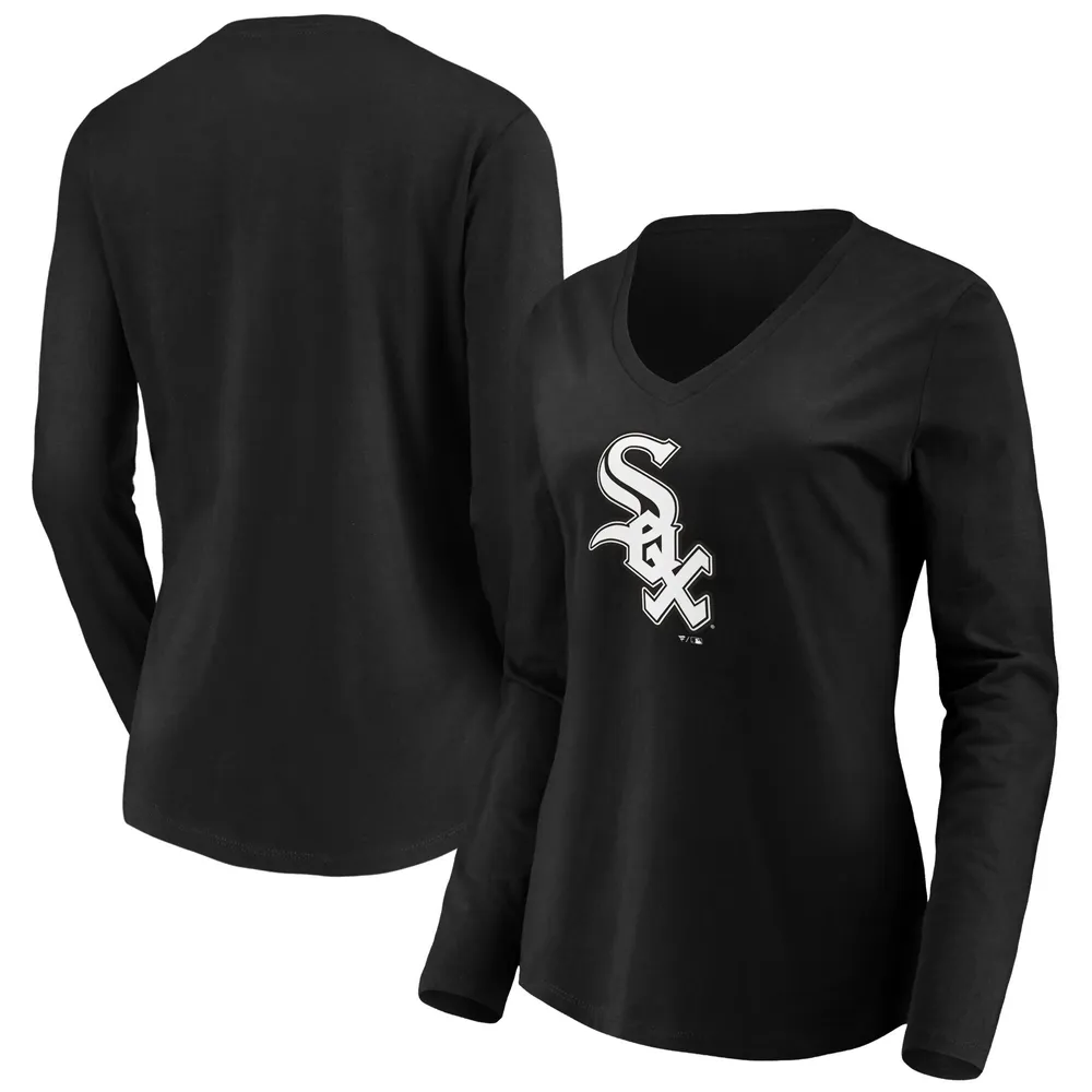 Women's Chicago Cubs Fanatics Branded Gray Official Logo V-Neck T-Shirt