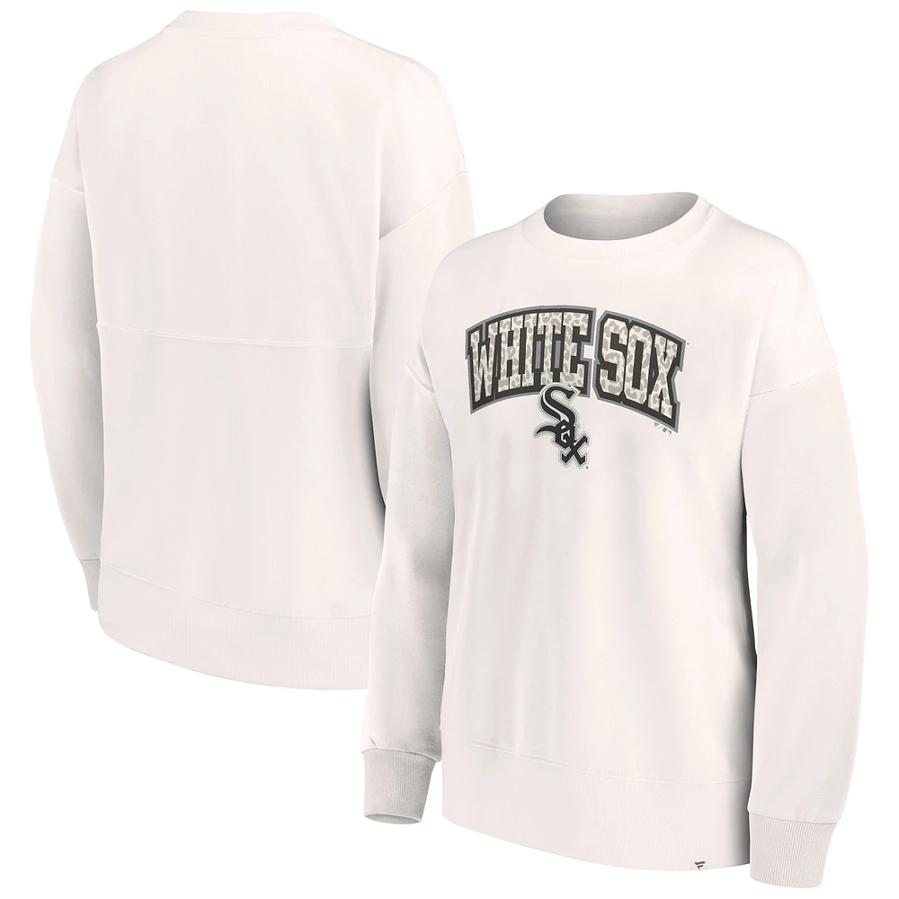 Women's Fanatics Cream Chicago White Sox Leopard Pullover Sweatshirt