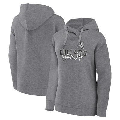 Women's Fanatics Heather Gray Chicago White Sox Script Favorite Lightweight Pullover Hoodie