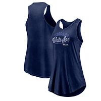 Women's Fanatics Navy Chicago White Sox Simplicity Swing Racerback Scoop Neck Tank Top