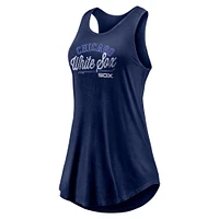 Women's Fanatics Navy Chicago White Sox Simplicity Swing Racerback Scoop Neck Tank Top