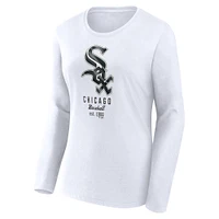 Women's Fanatics  White Chicago Sox Lightweight Fitted Long Sleeve T-Shirt