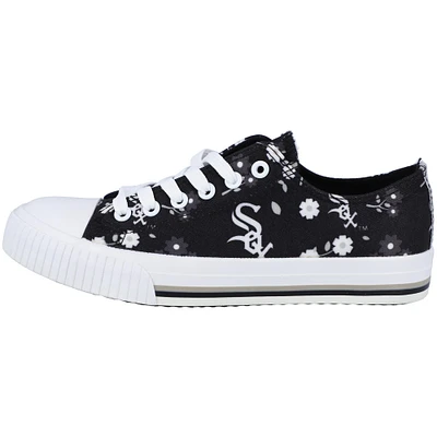 Femmes FOCO Noir Chicago White Sox Fleur Toile Allover Chaussures