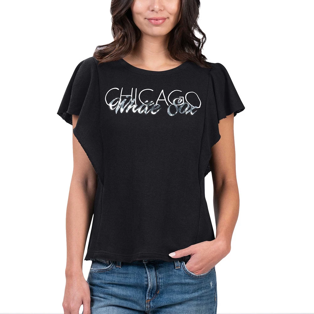 T-shirt noir G-III 4Her par Carl Banks pour femmes des White Sox de Chicago Crowd Wave