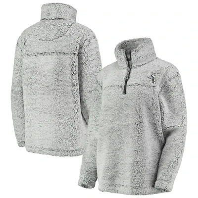 Women's G-III 4Her by Carl Banks Gray Chicago White Sox Sherpa Quarter-Zip Pullover Jacket