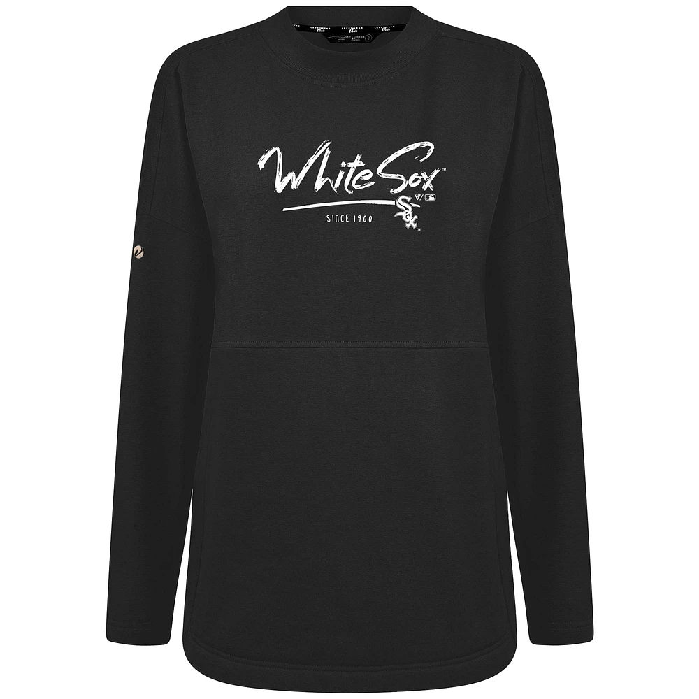 Women's Levelwear Black Chicago White Sox Accolade Beaudry Express Pullover Sweatshirt