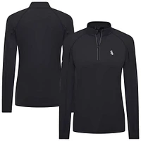 Women's Levelwear Black Chicago White Sox Kinetic Insignia 2.0 Raglan Quarter-Zip Top