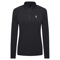 Women's Levelwear Black Chicago White Sox Kinetic Insignia 2.0 Raglan Quarter-Zip Top