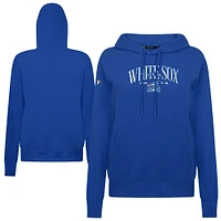 Women's Levelwear Royal Chicago White Sox  Adorn Throwback Spellout Pullover Hoodie