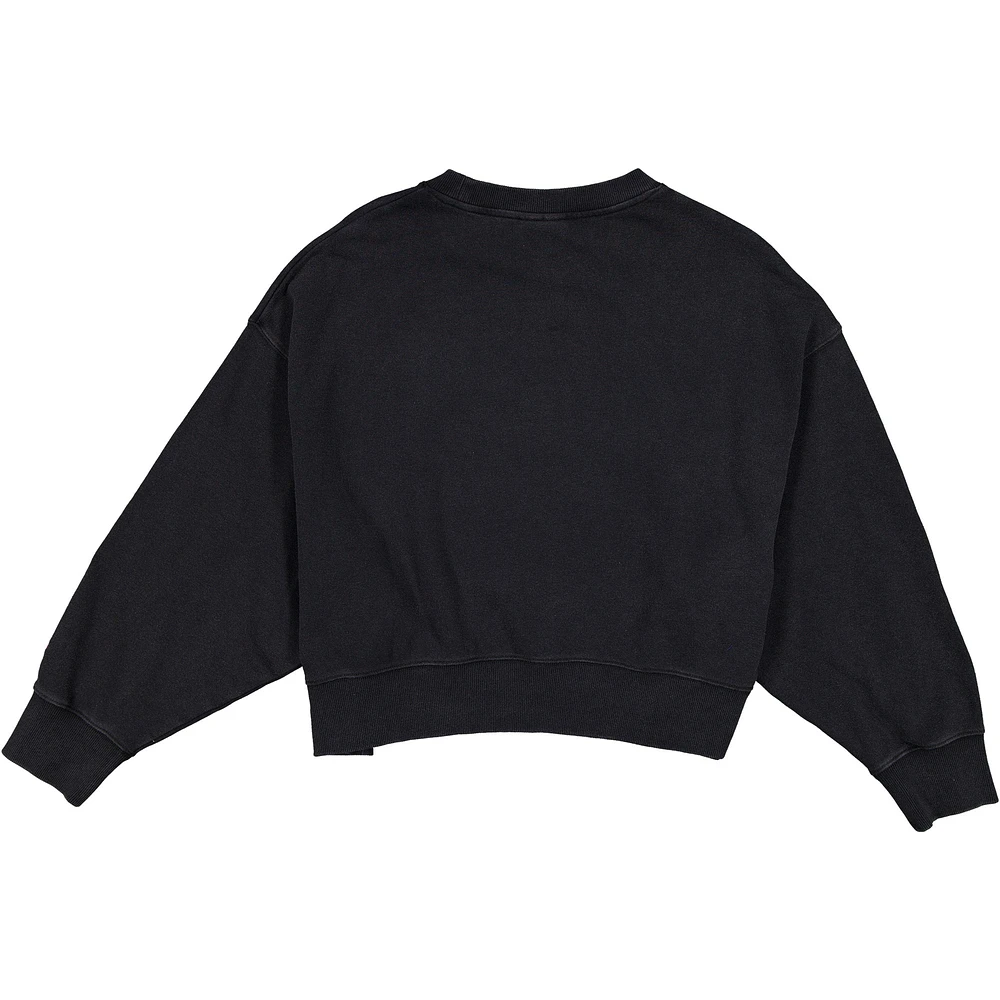 Sweat-shirt court New Era noir Chicago White Sox 2025 City Connect pour femme, délavé aux enzymes