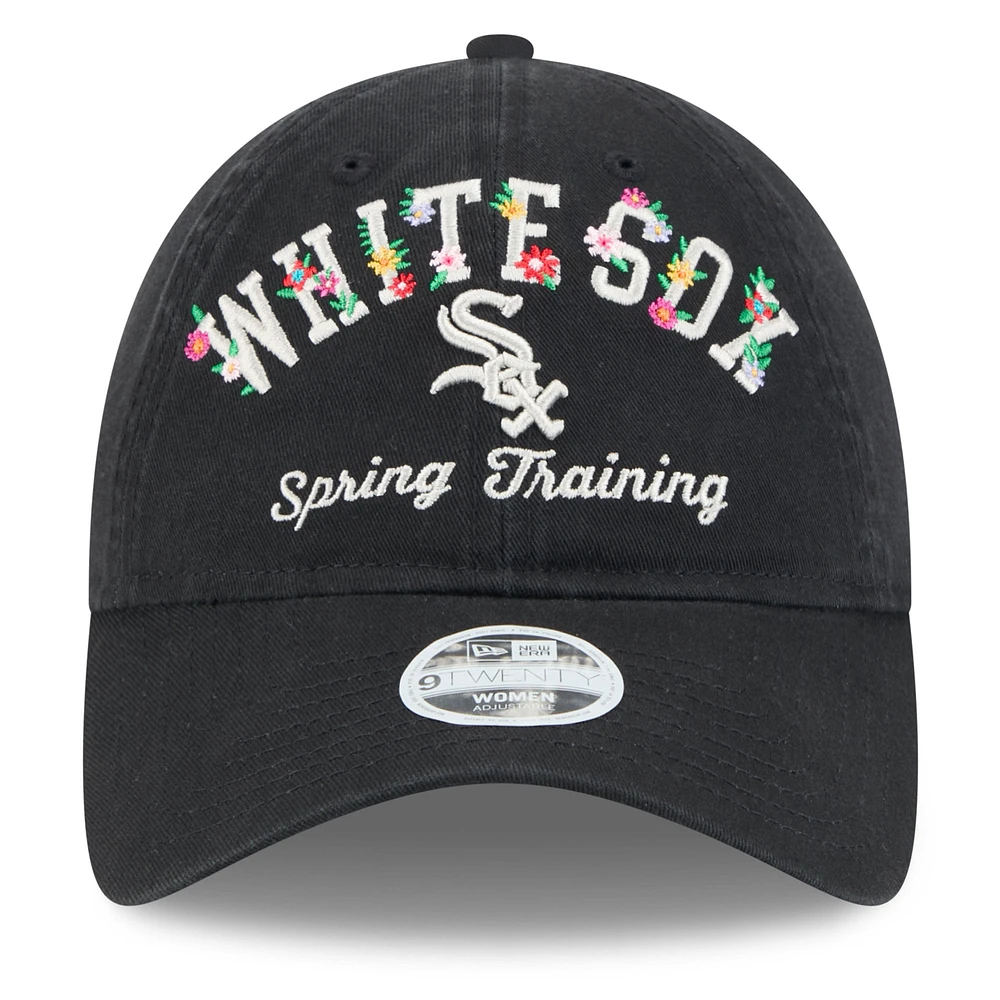 Women's New Era  Black Chicago White Sox 2025 Spring Training Floral 9TWENTY Adjustable Hat