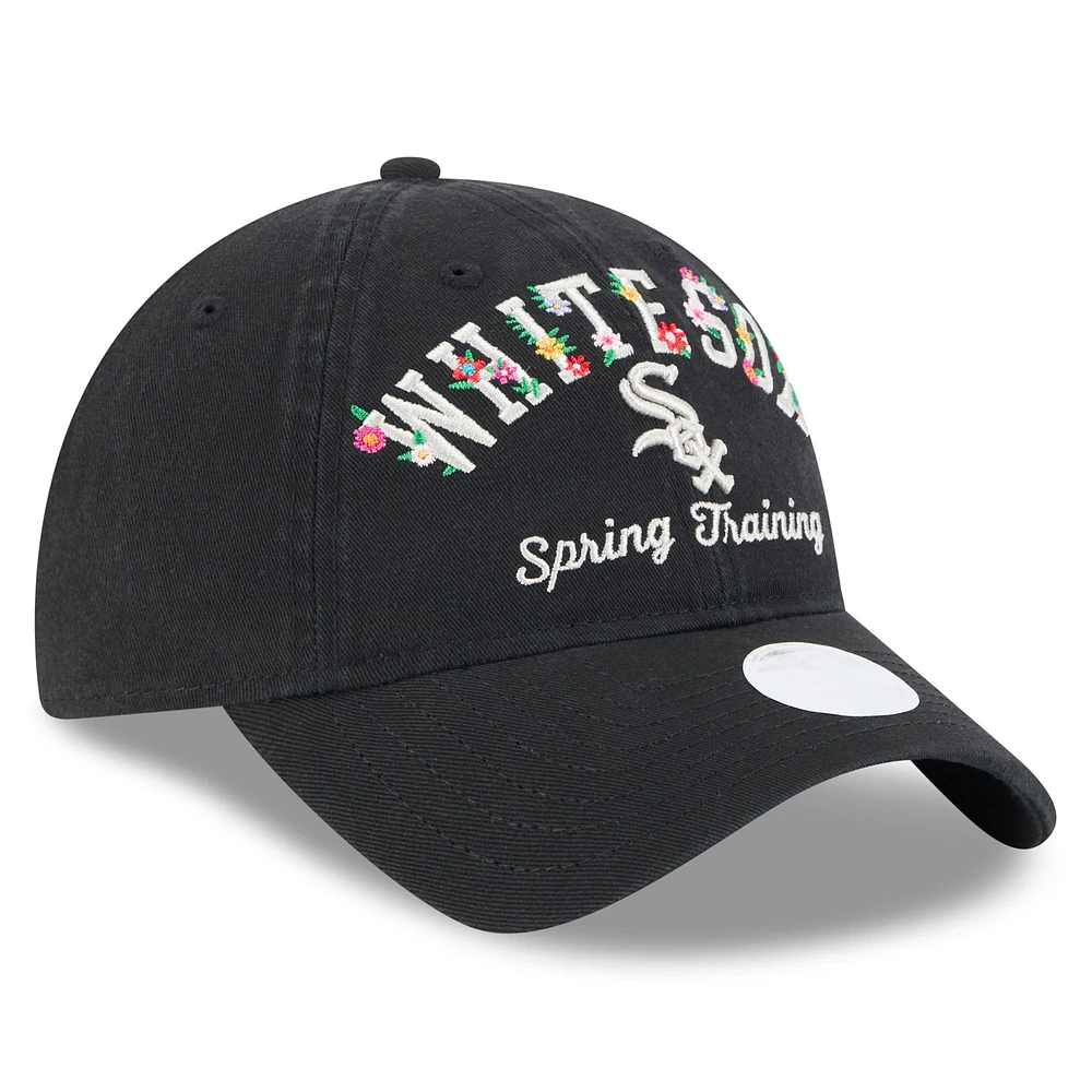 Women's New Era  Black Chicago White Sox 2025 Spring Training Floral 9TWENTY Adjustable Hat