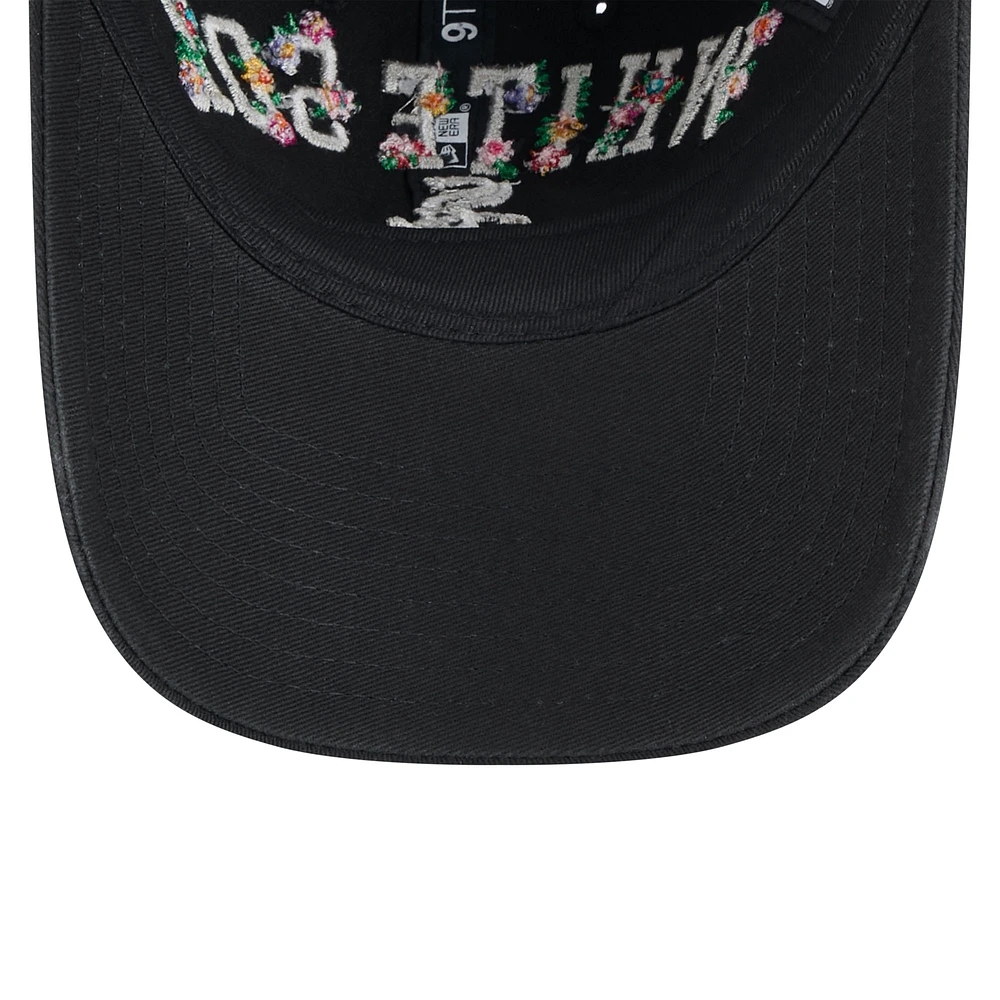 Women's New Era  Black Chicago White Sox 2025 Spring Training Floral 9TWENTY Adjustable Hat