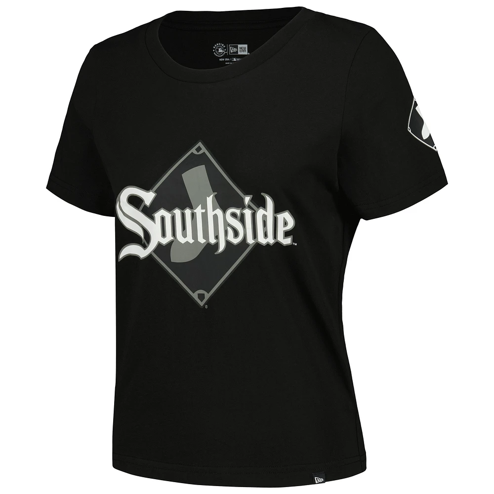 T-shirt New Era noir Chicago White Sox City Connect pour femme