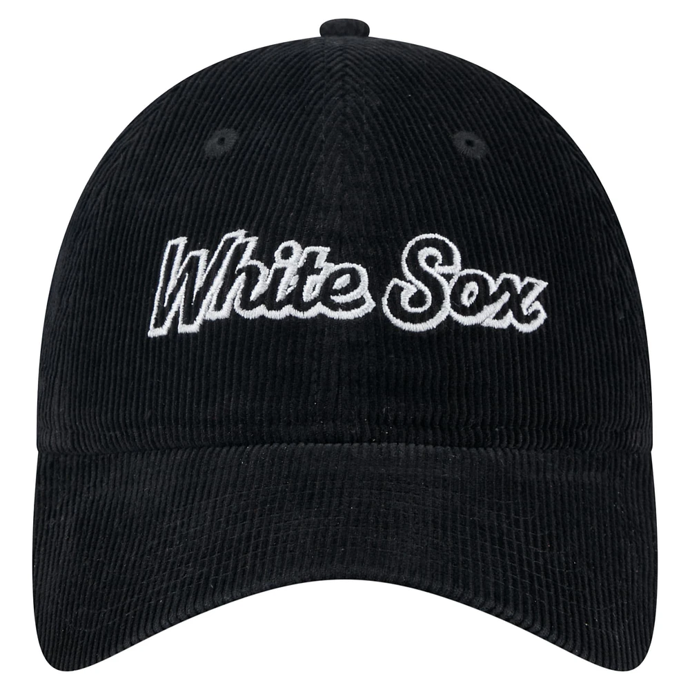 Women's New Era Black Chicago White Sox Corduroy 9TWENTY Adjustable Hat