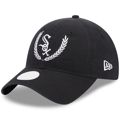 Women's New Era Black Chicago White Sox Leaves 9TWENTY Adjustable Hat