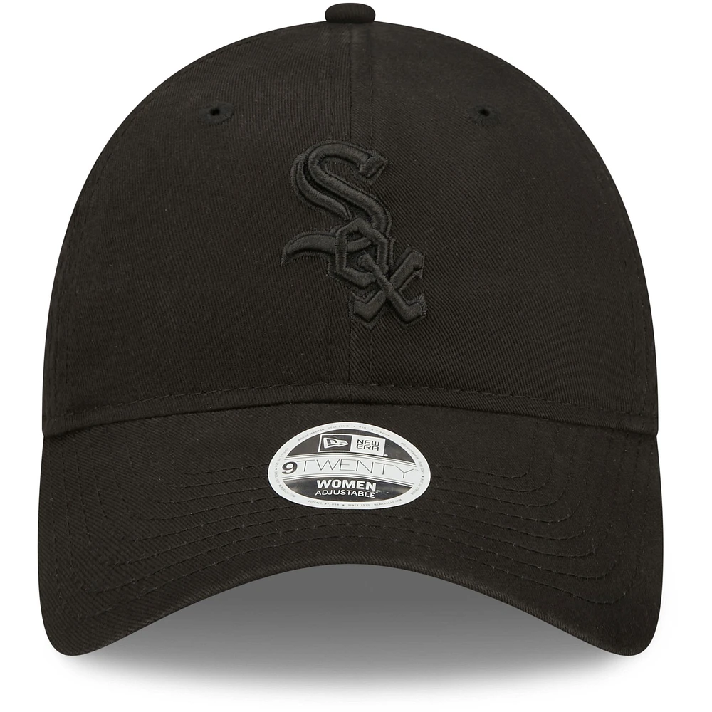 Casquette réglable New Era Chicago White Sox Core Classic II 9TWENTY noir sur noir pour femme