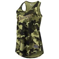 Women's New Era Green Chicago White Sox 2022 MLB Armed Forces Day Camo Racerback Tank Top