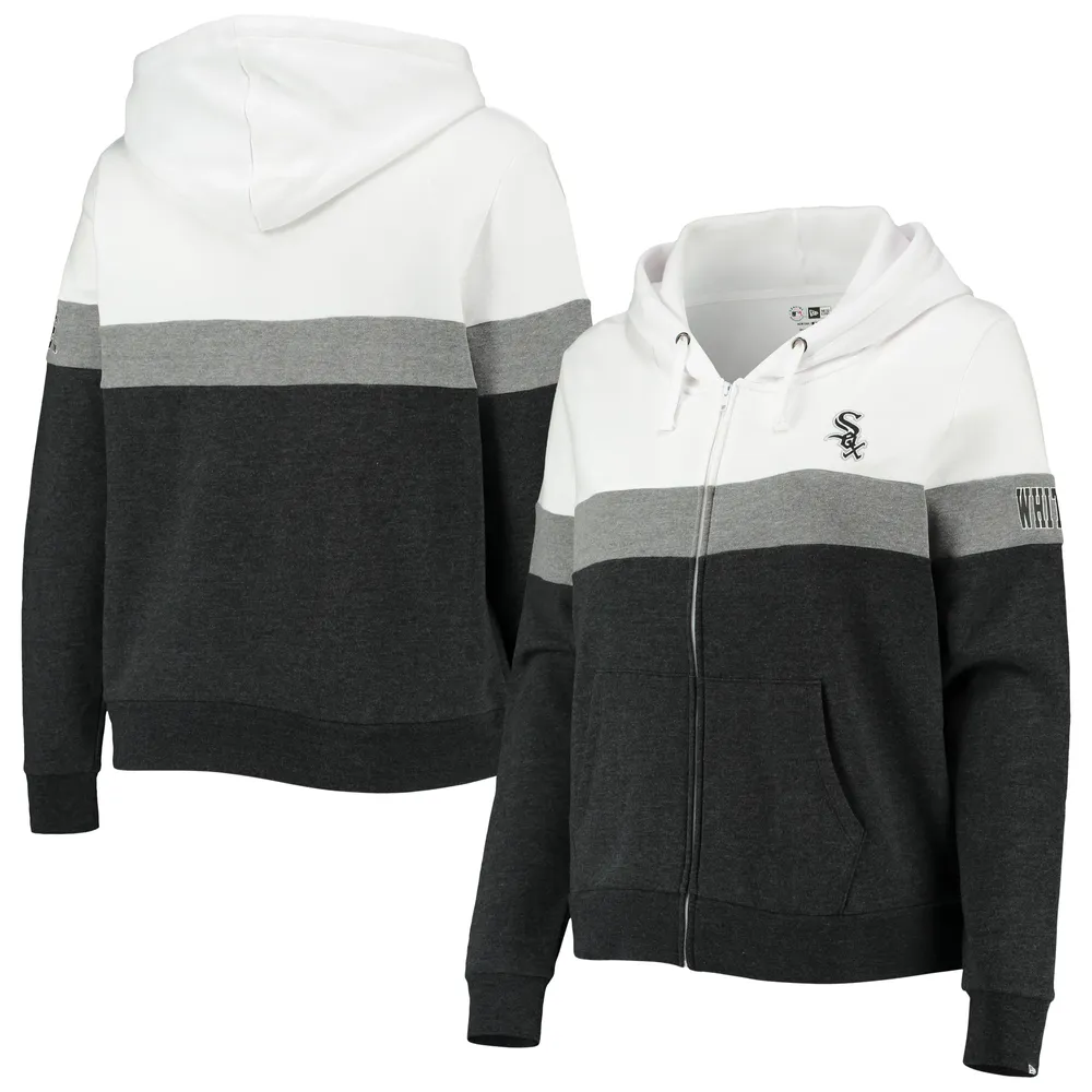 Chicago White Sox Fanatics Team Full-Zip Hoodie - Black/Heathered Gray-Large