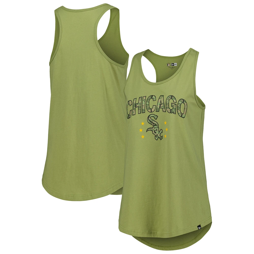 Women's New Era Olive Chicago White Sox Armed Forces Day Tank Top