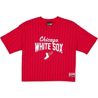 T-shirt à rayures fines City Connect 2025 Chicago White Sox rouge/noir New Era pour femme