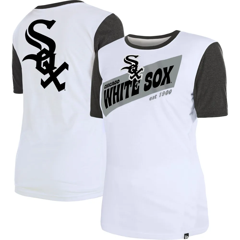 Women's New Era White Chicago Sox Colorblock T-Shirt