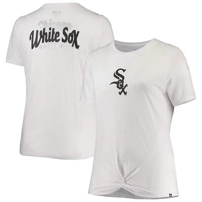 T-shirt New Era Chicago White Sox taille plus avec nœud sur le devant pour femme