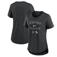 T-shirt à trois mélanges Nike Chicago White Sox City Connect pour femme, noir