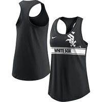 Women's Nike Black Chicago White Sox Cropped Logo Performance Racerback Tank Top