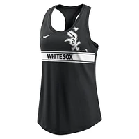 Débardeur à dos nageur court Nike Chicago White Sox Performance pour femme, noir