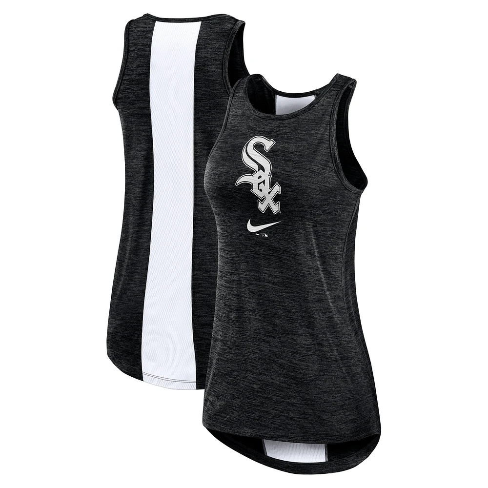 Nike Black Chicago White Sox Dri-FIT Performance Right Mix Débardeur à col montant pour femme