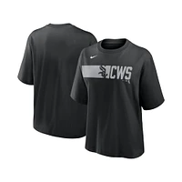 Women's Nike  Black Chicago White Sox Knockout Boxy T-Shirt