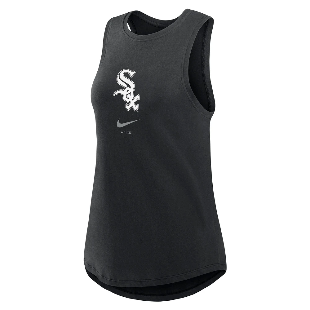 Débardeur Nike noir à col montant pour femme Chicago White Sox Legacy Icon Performance
