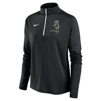 Haut à quart de zip Pacer Chicago White Sox pour femme Nike Noir